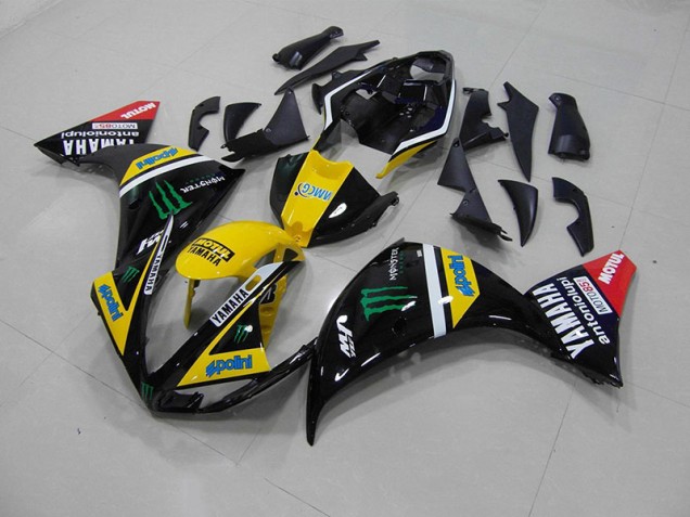 Billigste Gelb Schwarz Monster Yamaha R1 2012-2014 Verkleidungen Billigste Gelb Schwarz Monster Yamaha R1 2012-2014 Verkleidungen