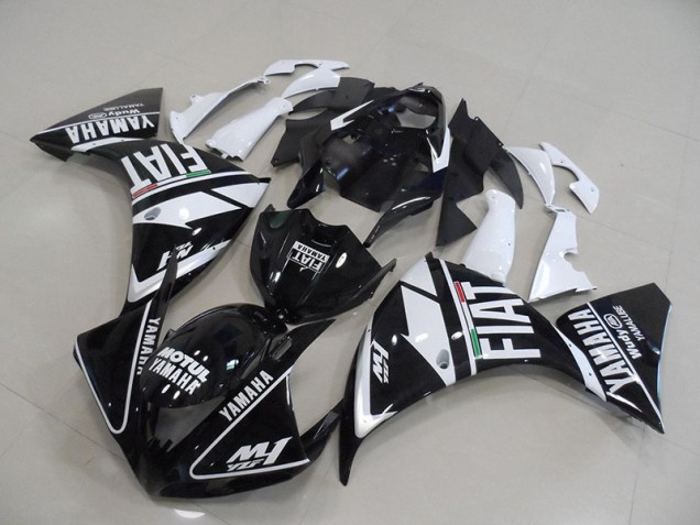 Billigste Schwarz Weißer Fiat Yamaha R1 2012-2014 Verkleidung Billigste Schwarz Weißer Fiat Yamaha R1 2012-2014 Verkleidung