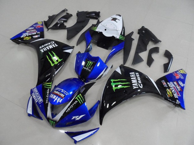 Billigste BlauSchwarz Monster Yamaha R1 2012-2014 Verkleidung