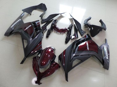 Billigste Dunkel rot und Grau Kawasaki ZX 300R 2013-2016 Verkleidungen