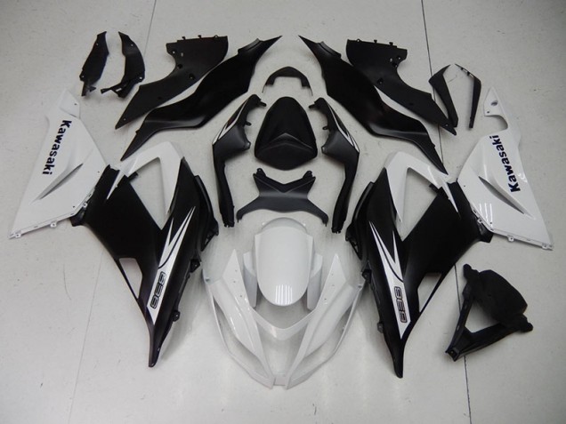 Billigste Schwarz Weiß Kawasaki ZX6R 2013-2018 Verkleidungen
