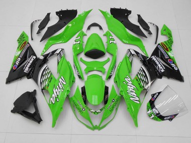 Billigste Grün Schwarz 11 Kawasaki ZX6R 2013-2018 Verkleidungen